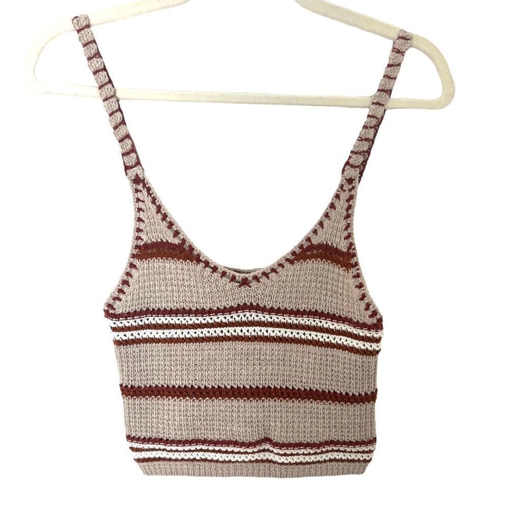 American Eagle crochet crop tank top